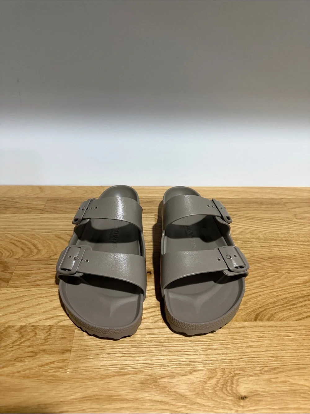 Birkenstock Two-Strap EVA Sandals in Taupe men’s size 9